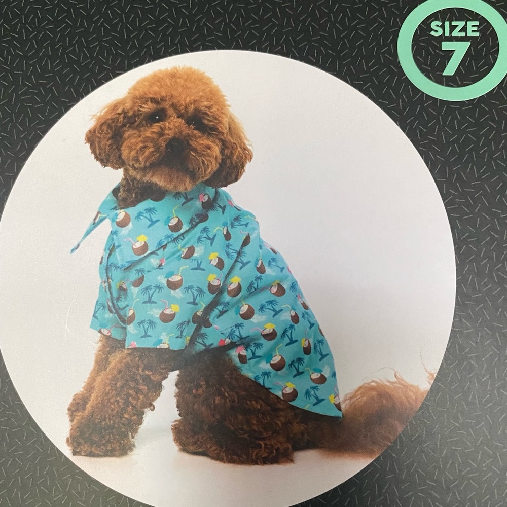 Fuzzyard pet apparel Hawaiian camp shirt size 7 (27.2 to 28.3 inches length) NEW
